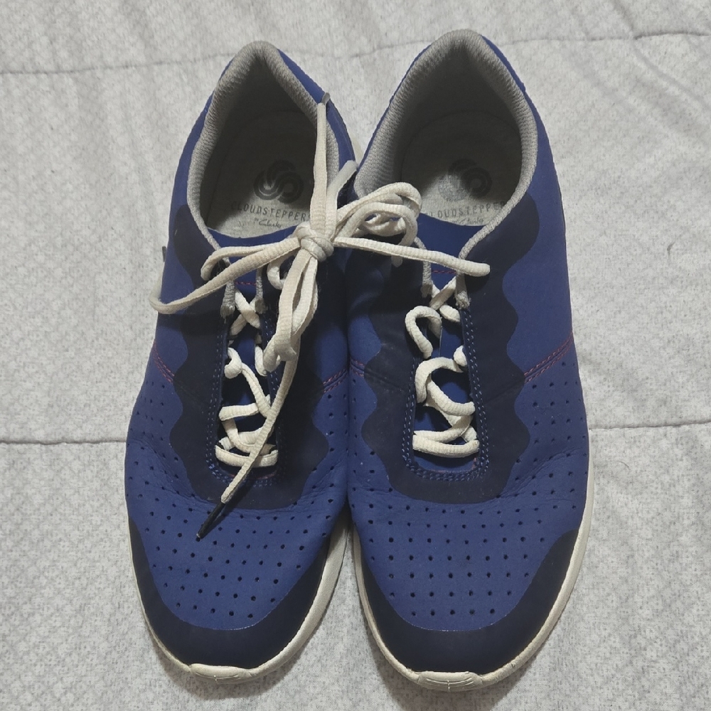 Mens Clarks Cloudsteppers Casual Shoes Torset Vibe Size 10 Blue Walking